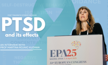 Visual with Prof Rojnic Kuzman and the title PTSD