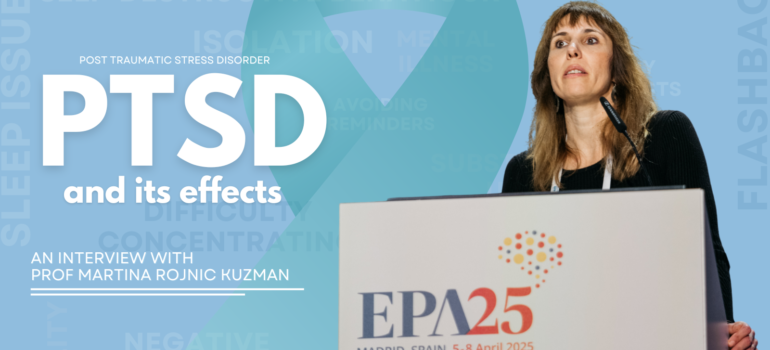 Visual with Prof Rojnic Kuzman and the title PTSD